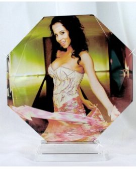 Aštuoniakampis kristalas su nuotrauka 18cm