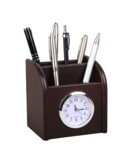 Desk organizer with clock