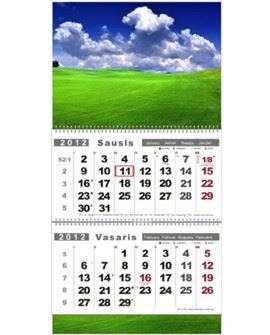 Sulankstomas dviejų dalių sieninis kalendorius