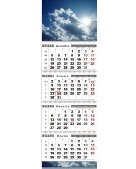 Sulankstomas keturių dalių sieninis kalendorius
