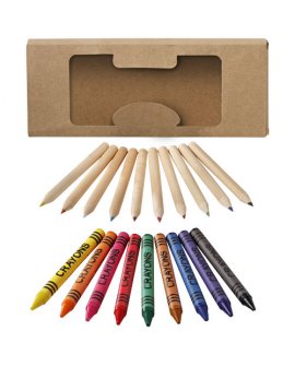 19-piece pencil and crayon set