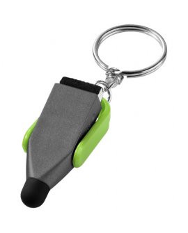 Arc stylus and screen cleaner key chain