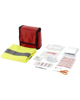 18-piece first aid kit and professional safety vest